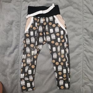 Milk & Cookies on Black Slim Fit Joggers